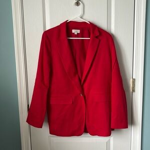 Oversized red LOFT blazer - 4